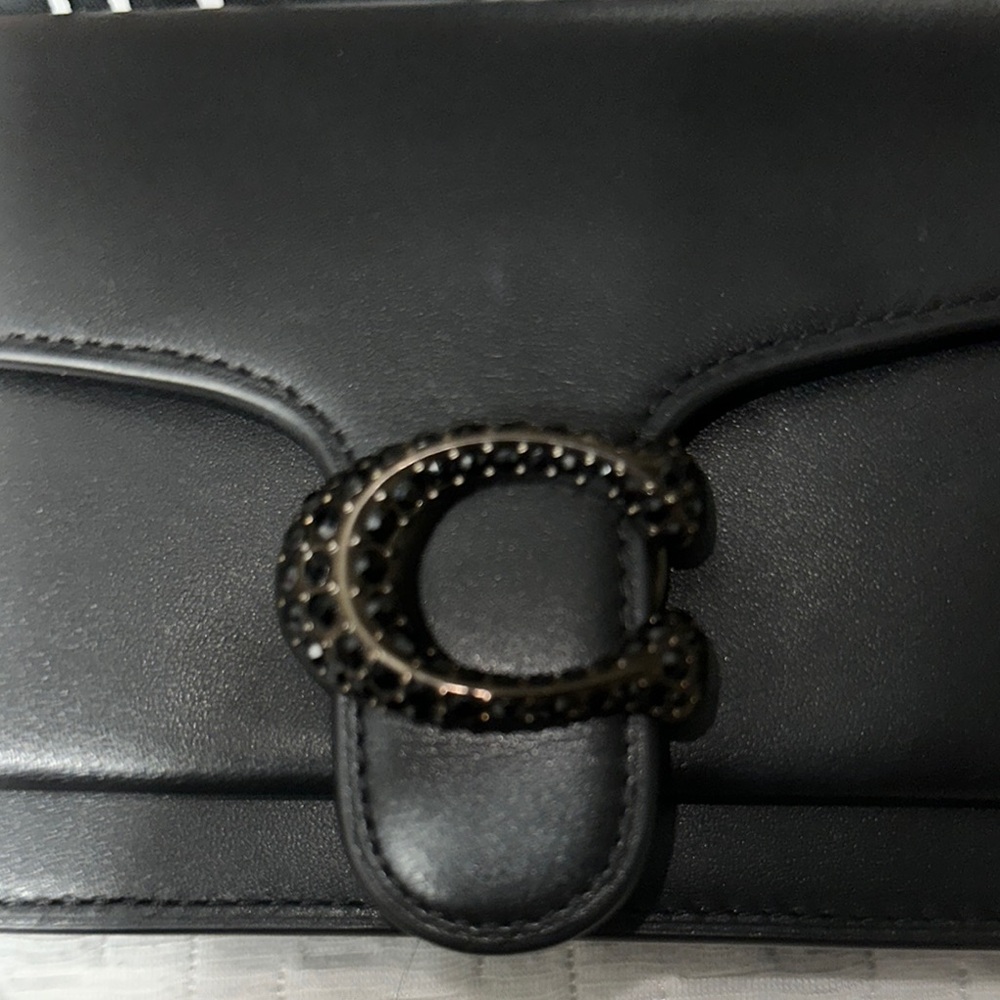 NWT Coach Black Safiano leather Crossbody Bag with adj Chain Strap fine bag - Picture 11 of 16
